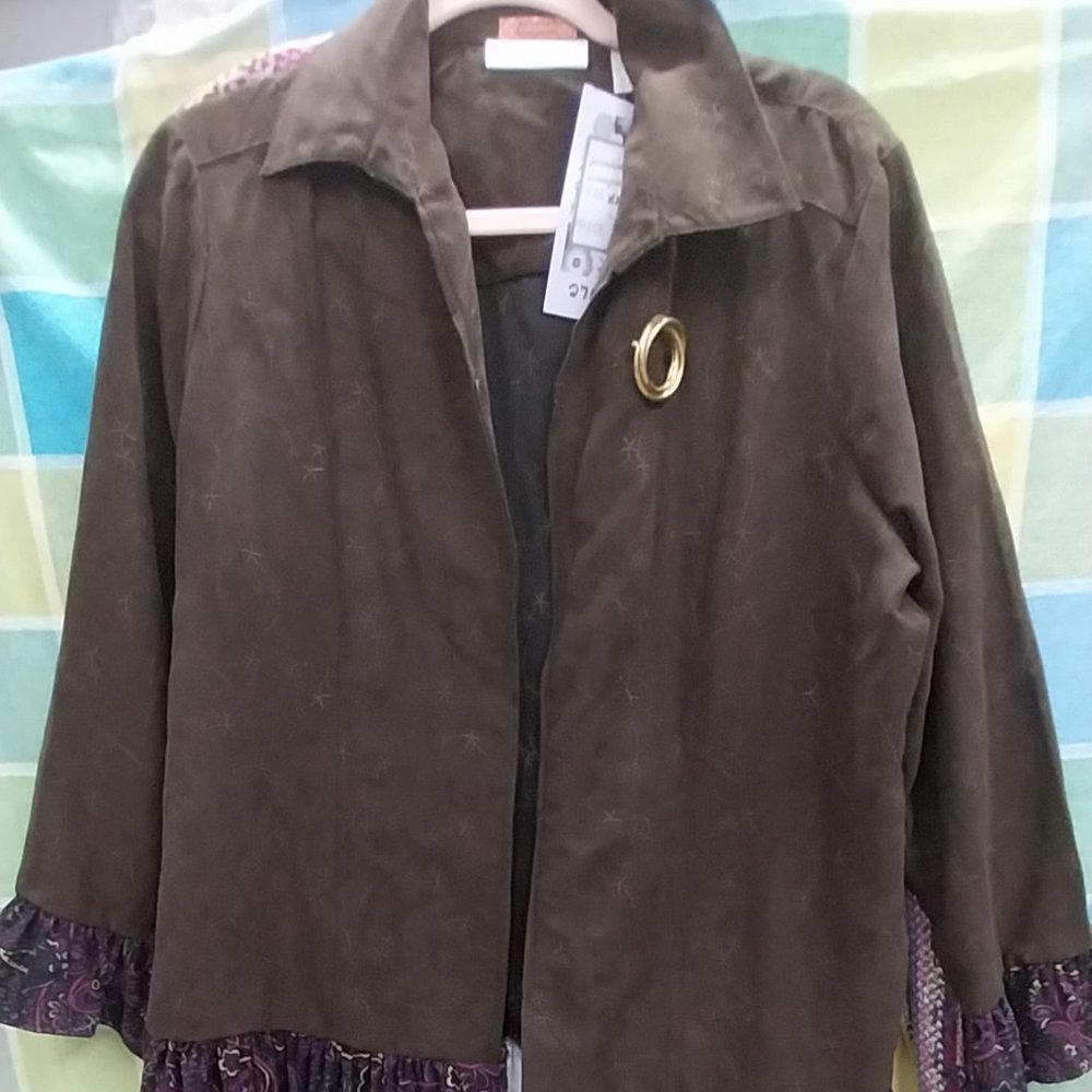 2758 Size XXL Tantrums Upcycled Light Weight Zip Front Jacket - Picture 2 of 13